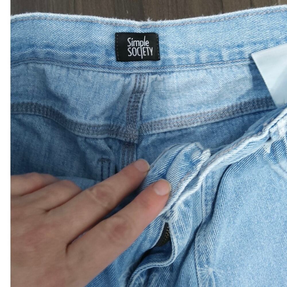 Y2k Social society butterfly denim size 5/27 wide leg jeans junior blue jeans - Picture 5 of 7